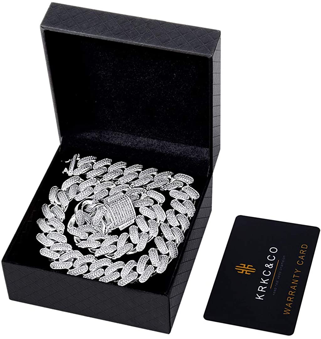 18mm CZダイヤ 喜平 キューバン ネックレス メンズ マイアミリンク