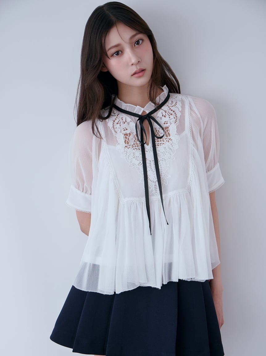 エンブロイダリー楊柳ブラウス(ブラウス)｜トップス｜SNIDEL