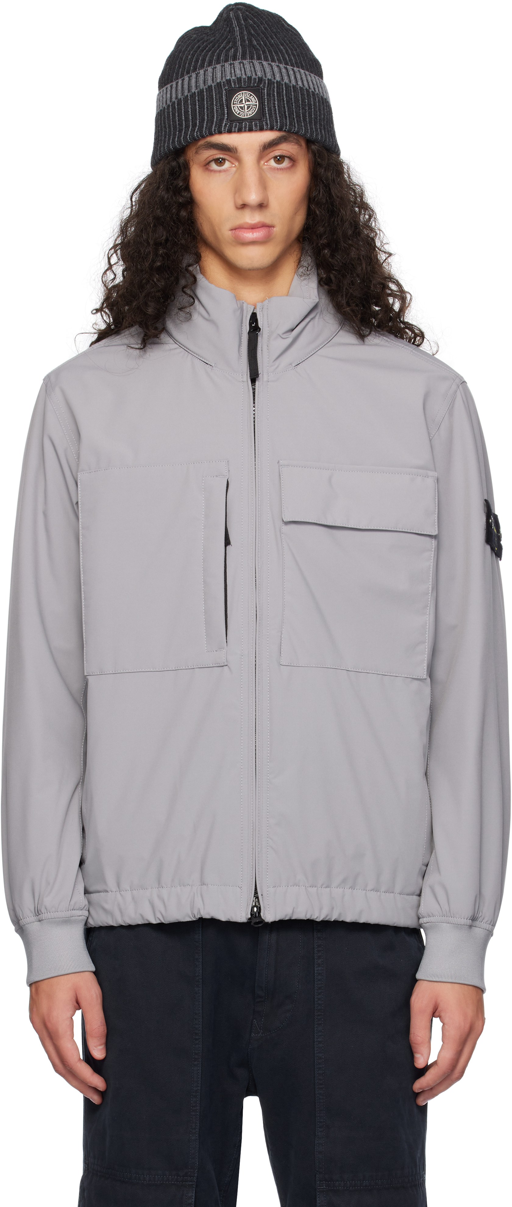 Stone Islandのグレー 40527 Soft Shell-R PrimaLoft 中綿 ジャケット