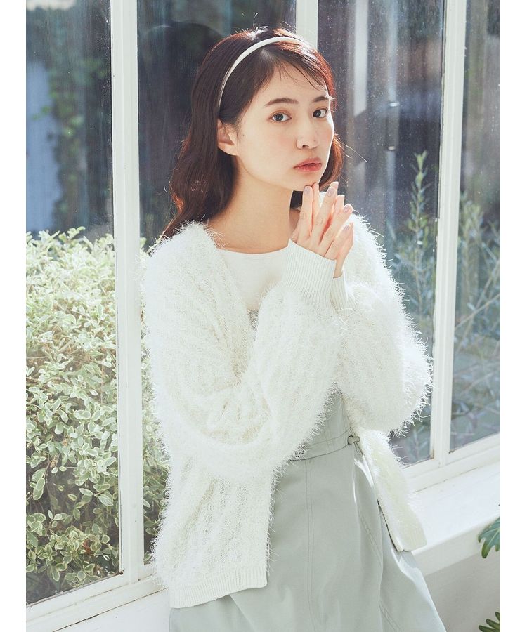 ふさふさショートカーディガン/earth music&ecology（アース