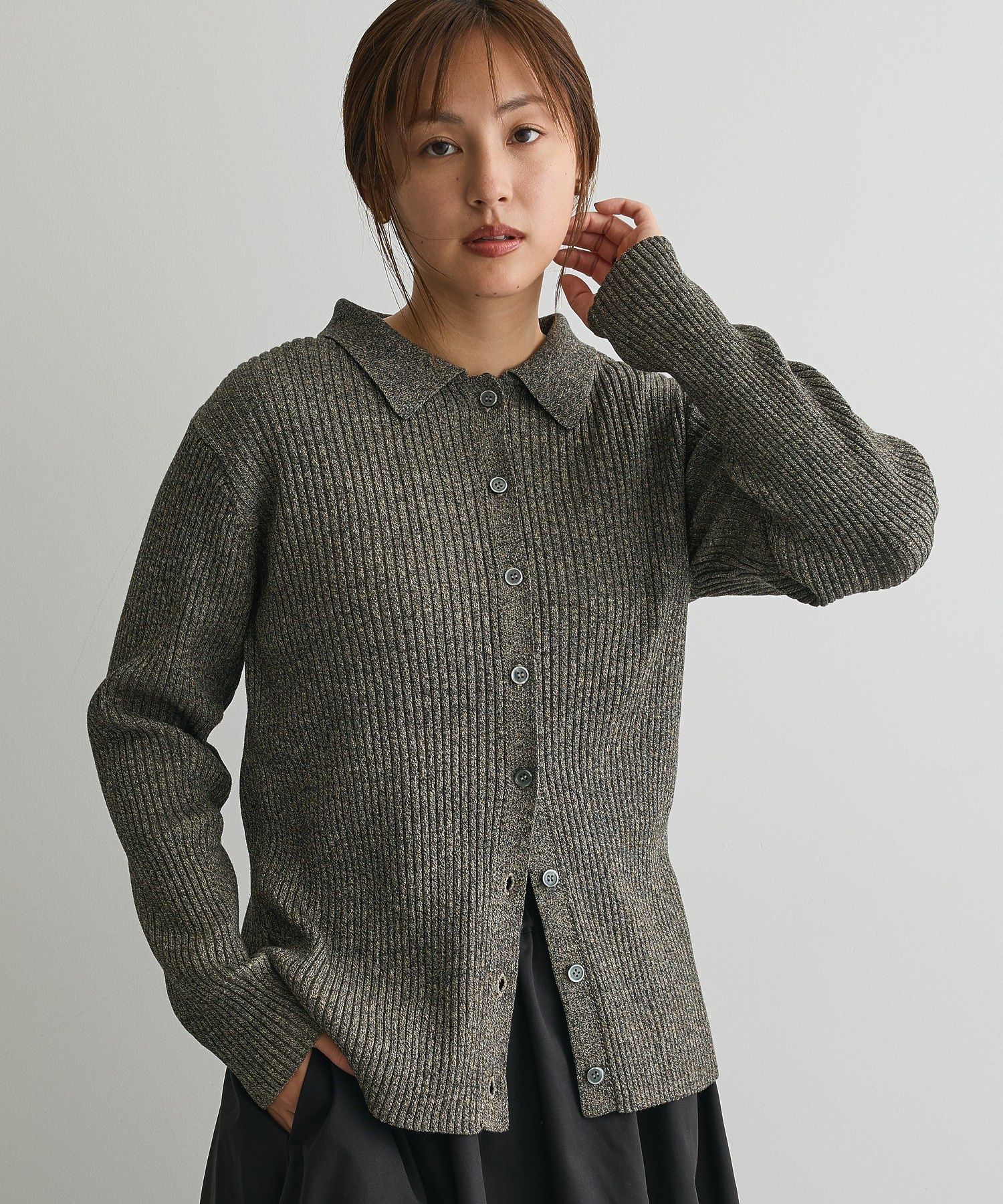 ミックスカラーポロ襟ニットカーディガン/CRAFT STANDARD BOUTIQUE