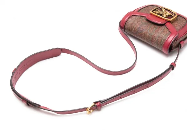 エトロETRO ペガソ ペイズリーショルダーバッグ 赤茶 (K-118429)