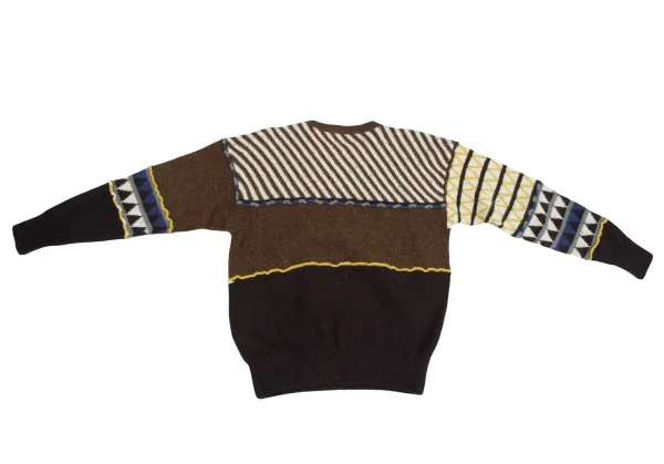 イッセイミヤケ メンISSEY MIYAKE MEN 柄切替デザインニットセーター