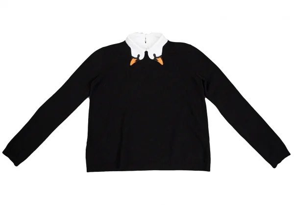 レッド ヴァレンティノRED VALENTINO スワンカラーデザインニット 黒S