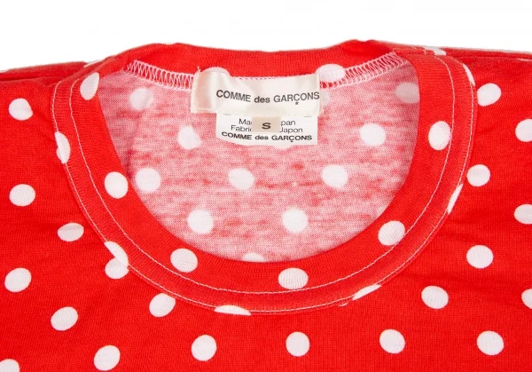 コムデギャルソンCOMME des GARCONS ドットプリント長袖カットソー 赤