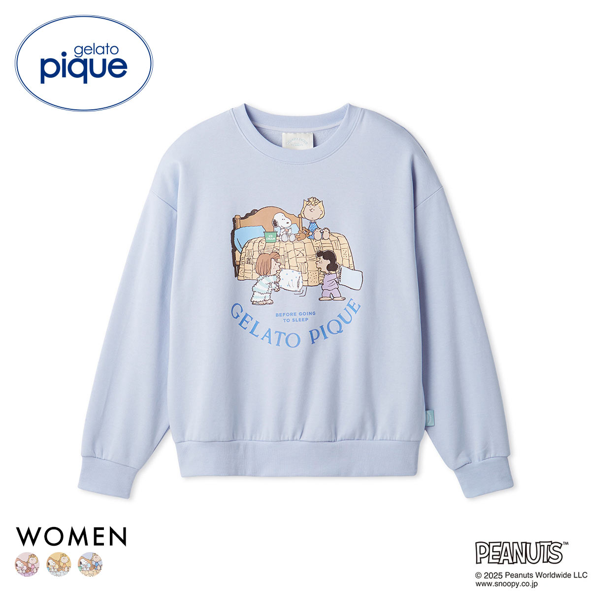 ジェラートピケ レディース PEANUTS オリジナルアートワンポイント裏毛