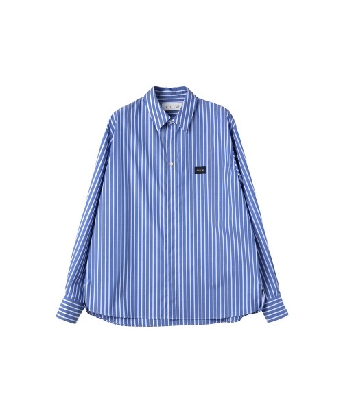 CULLNI ONLINE STORE / High Count Broad Embroidery Patch Stripe Shirt