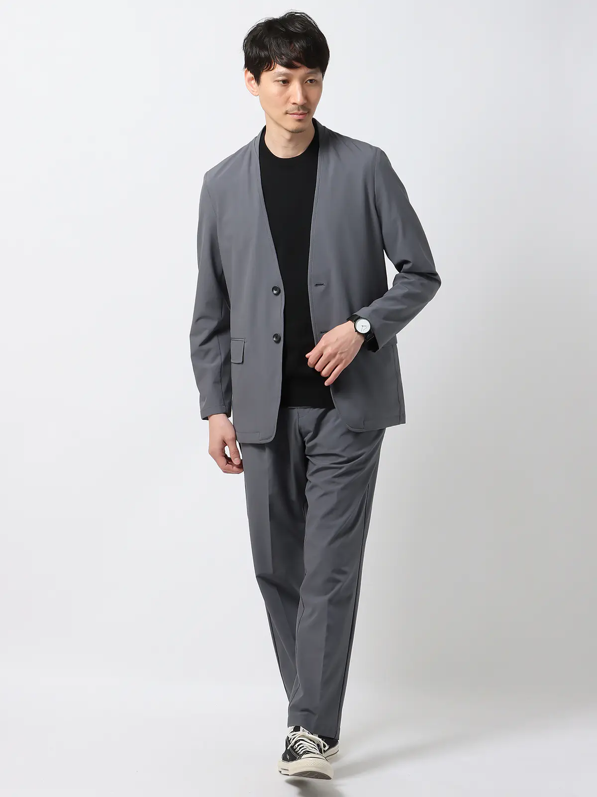 WEB限定／PERFORMANCE SUIT／ノーカラージャケット＆パンツ＆Tシャツ