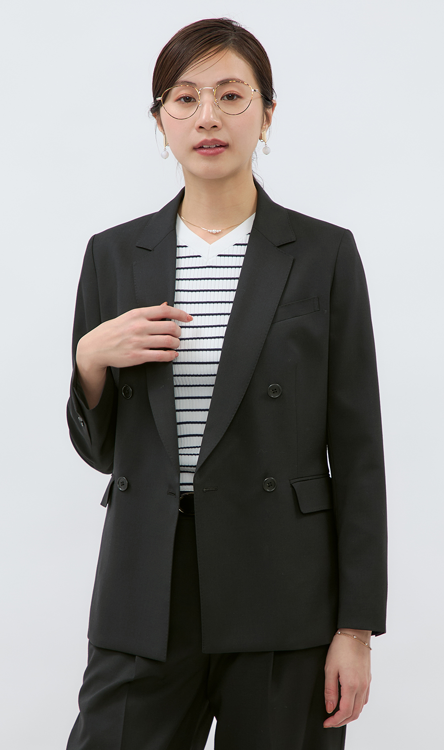4ボタンダブルジャケット【セットアップ着用可】 (22JW5518-A) | &ress