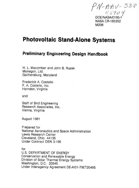 Photovoltaic Stand-Alone Systems - PDF, 101 mb