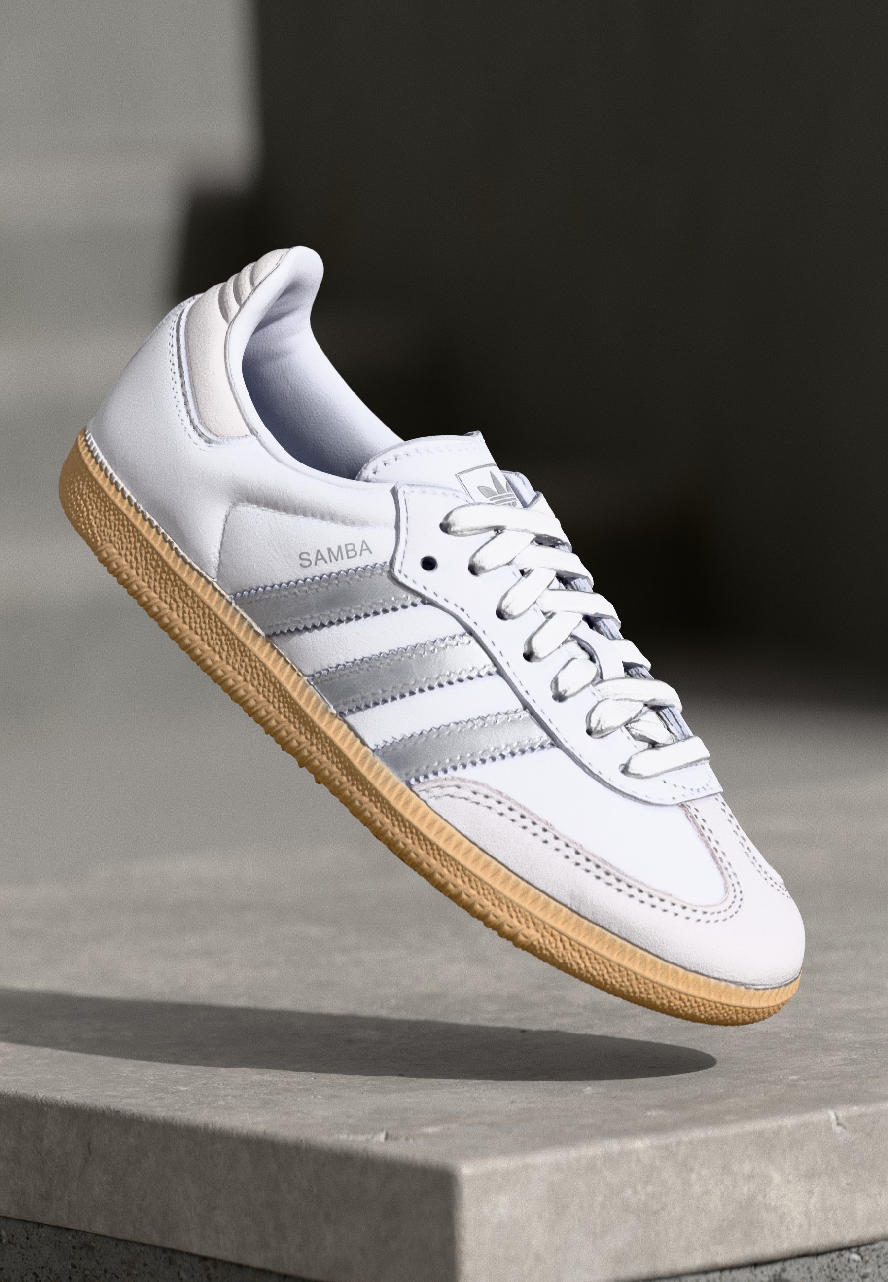 adidas Originals SAMBA OG - Sneakers low - footwear white/silver