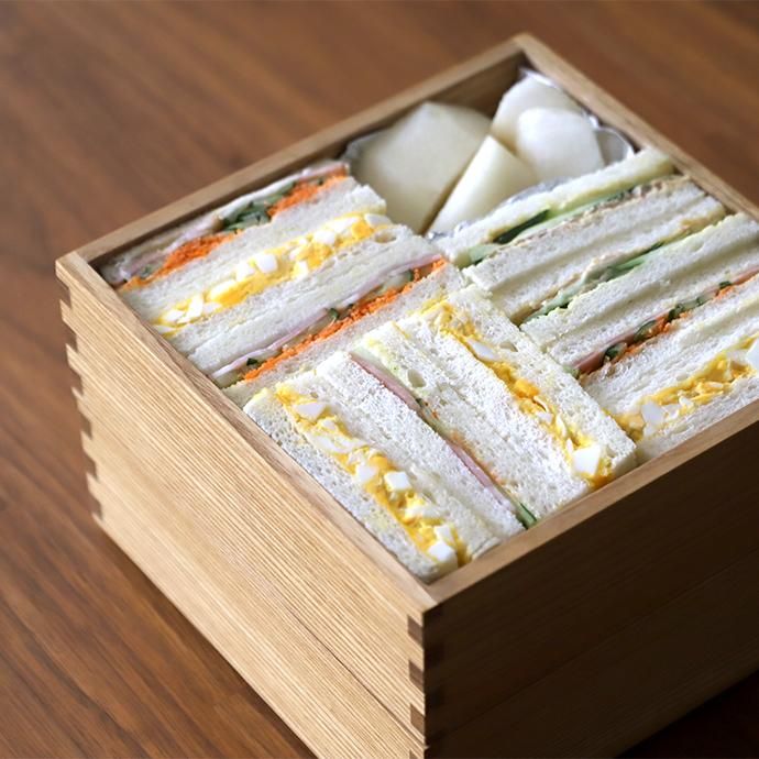松屋漆器店｜白木塗タモ［6寸］二段重箱(ナチュラル) - ハシュケ