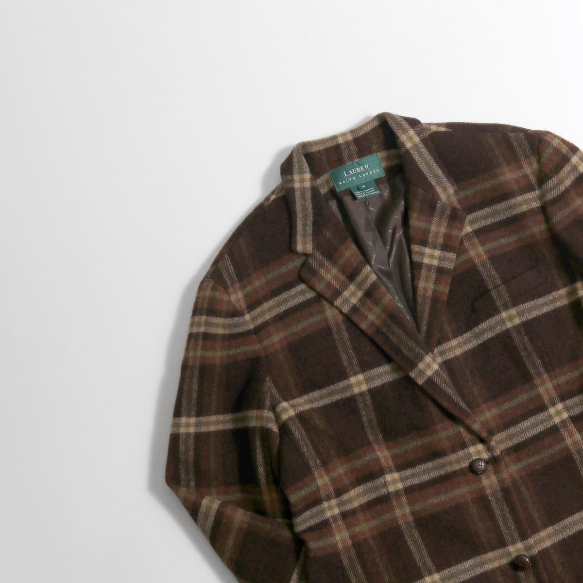レディース] ラルフローレン ビッグサイズ チェック ウール テーラード