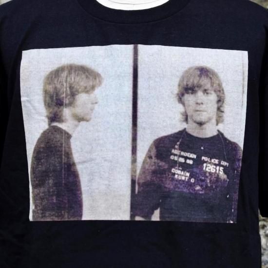 カートコバーン ( NIRVANA ) MUGSHOT TEE / プリント Tシャツ BLACK