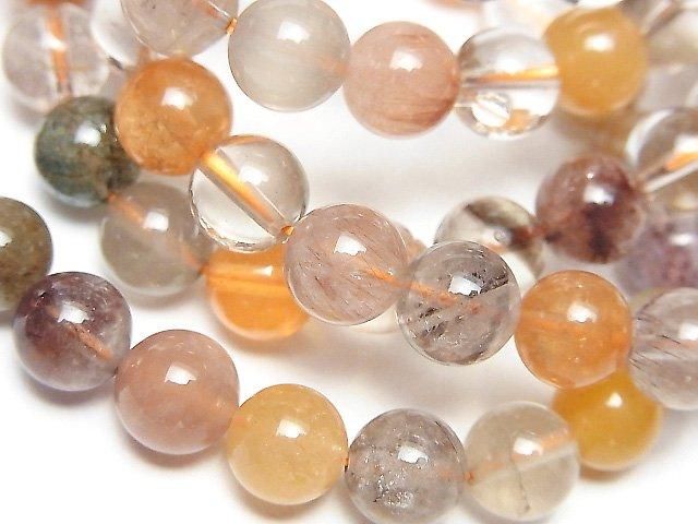 動画】マルチカラールチルクォーツAA++ ラウンド8mm 1連(ブレス