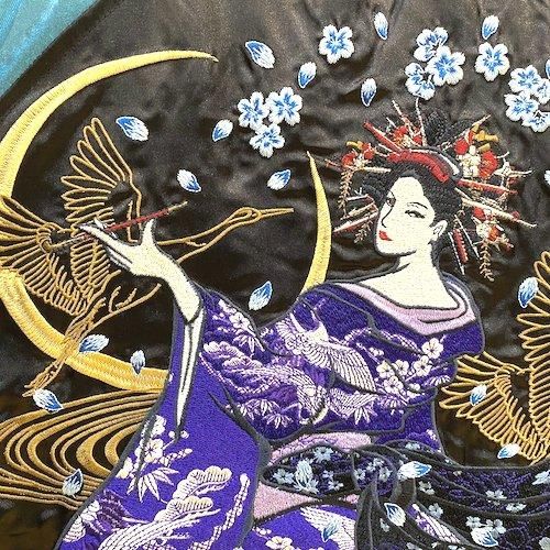 入荷・送料無料】【華鳥風月】 花魁 刺繍スカジャン