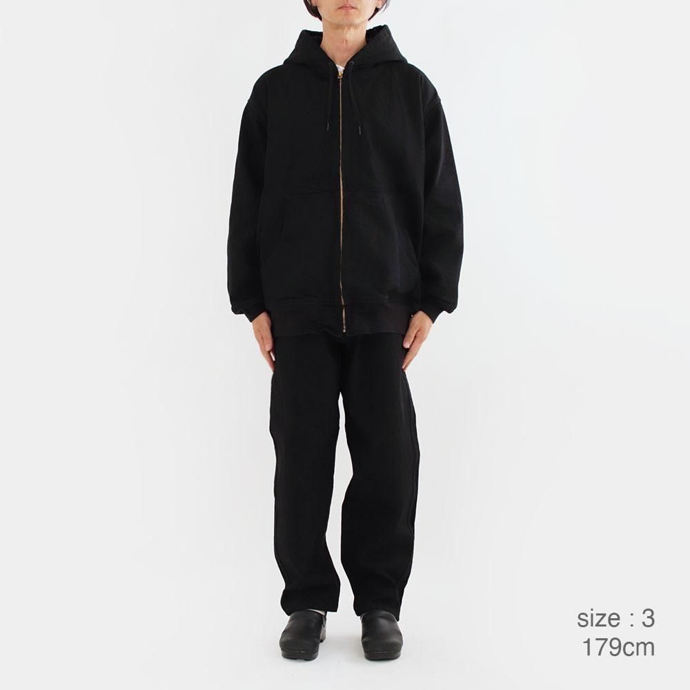 Comoli | ブラックデニム ジップパーカ Black