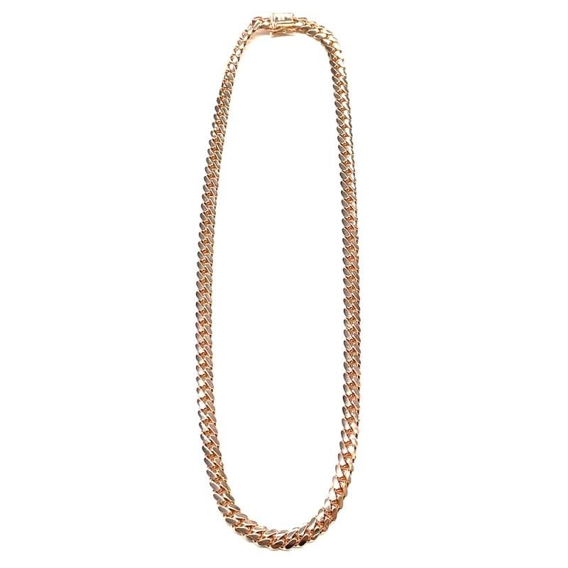 MIAMI CUBAN CHAIN 10K Rose Gold 7mm 50cm 【SOLID】 - GRILLZ JEWELZ