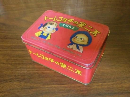 不二家のチョコレート 1951年 復刻版 缶ケース - 「宝の森」昭和