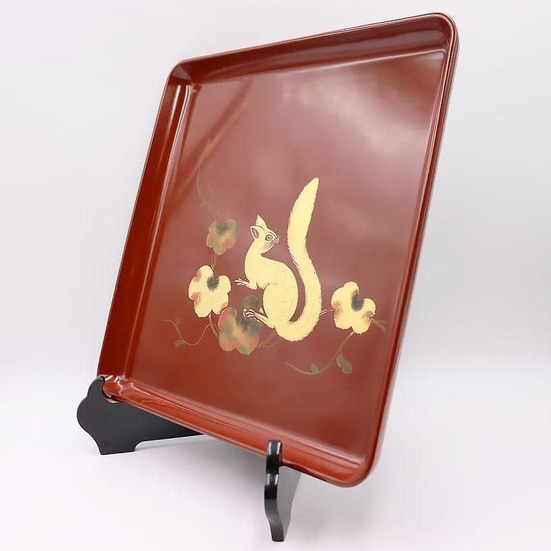 隅切 折敷 朱塗り 盆 No.3 古美術 古道具 アンティーク 折敷盆 2026年