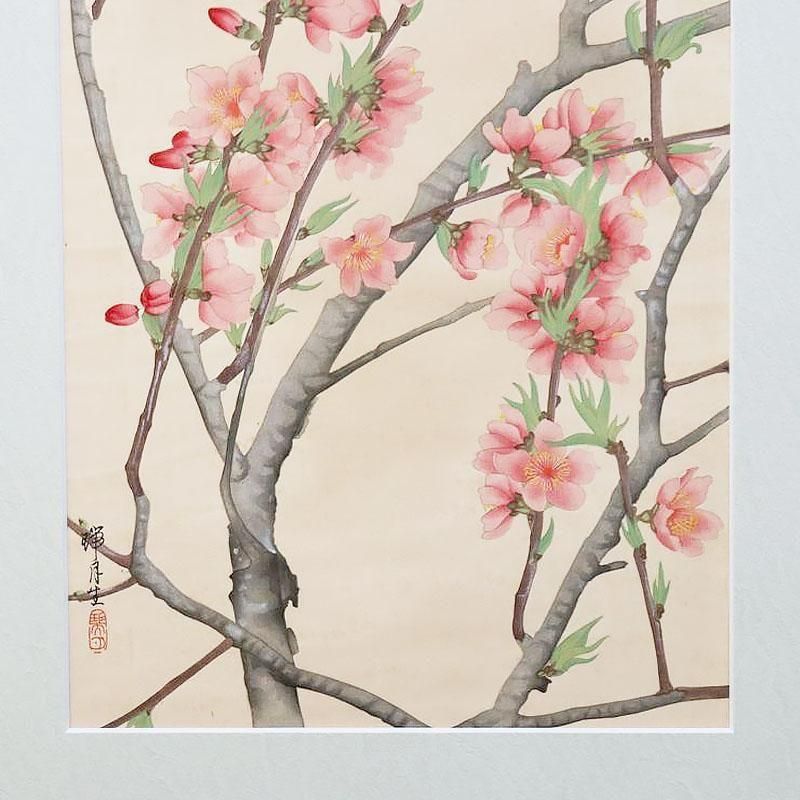 古版画 池田瑞月 瑞月草花画譜 桃 昭和53年