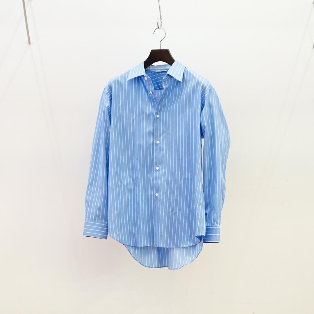 AURALEE (オーラリー) Cotton Silk Stripe Shirt(A26SS01CS)/Sax Blue