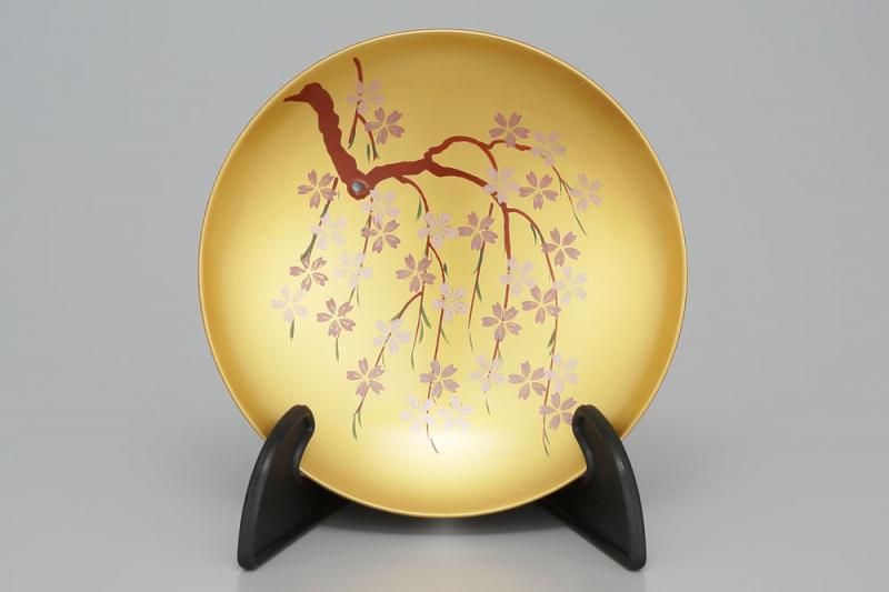 3.9単盃 朱内金 しだれ桜 （スタンド付き） - 福西惣兵衛商店