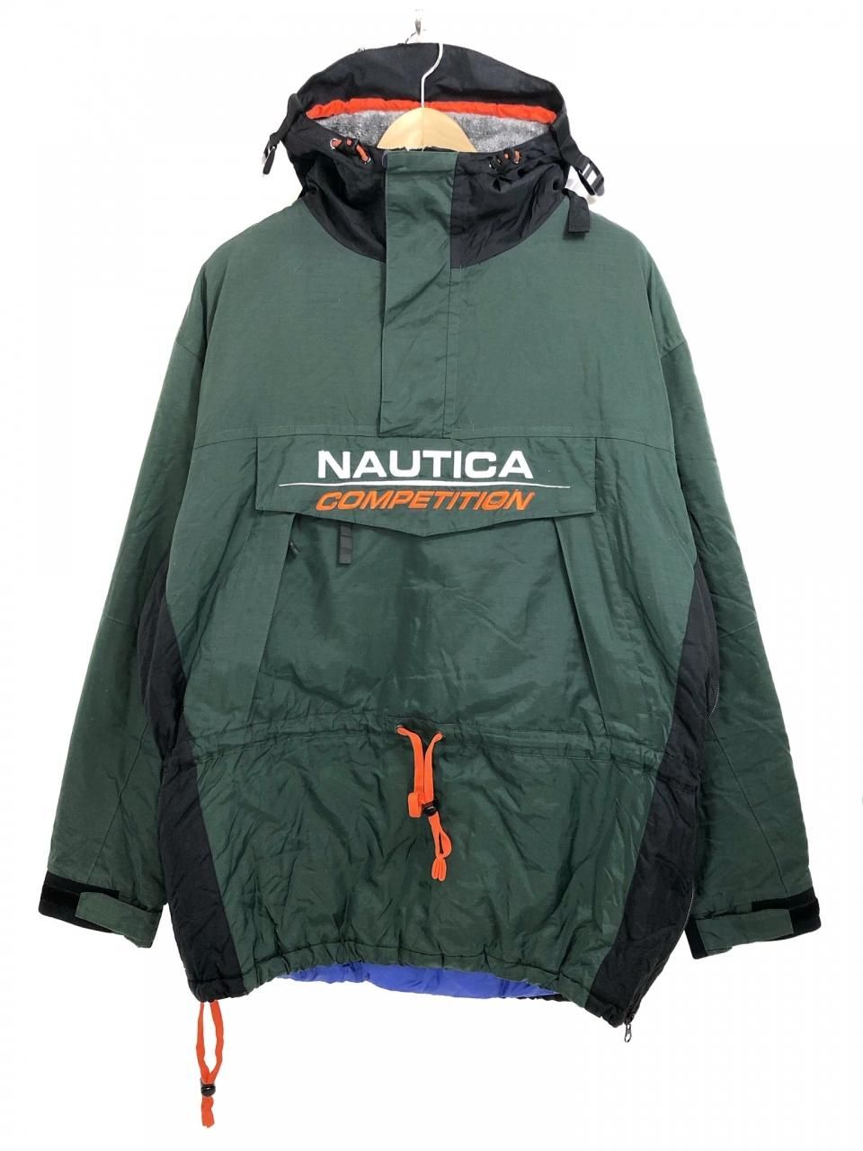 90s~00s NAUTICA COMPETITION Padding Nylon Anorak Parka オリーブ M