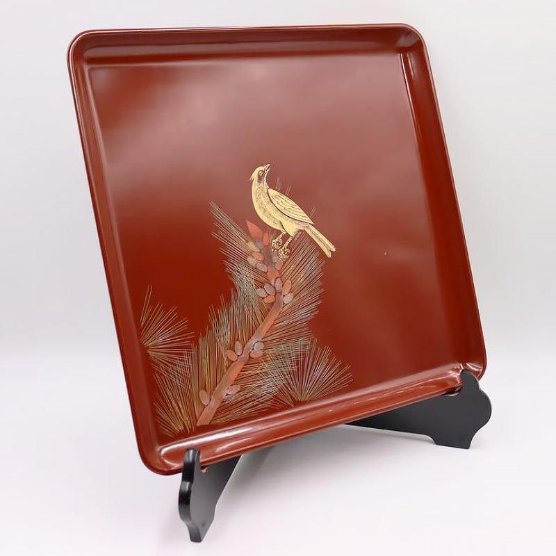 隅切 折敷 朱塗り 盆 No.3 古美術 古道具 アンティーク 折敷盆 2026年