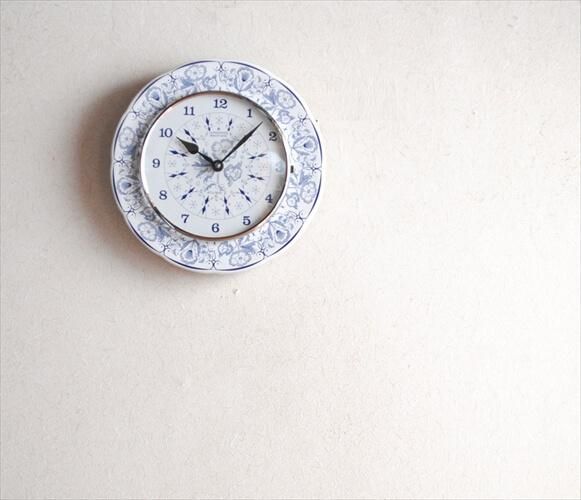 Junghans 陶器 壁時計 花柄 ドイツ製 ヴィンテージ