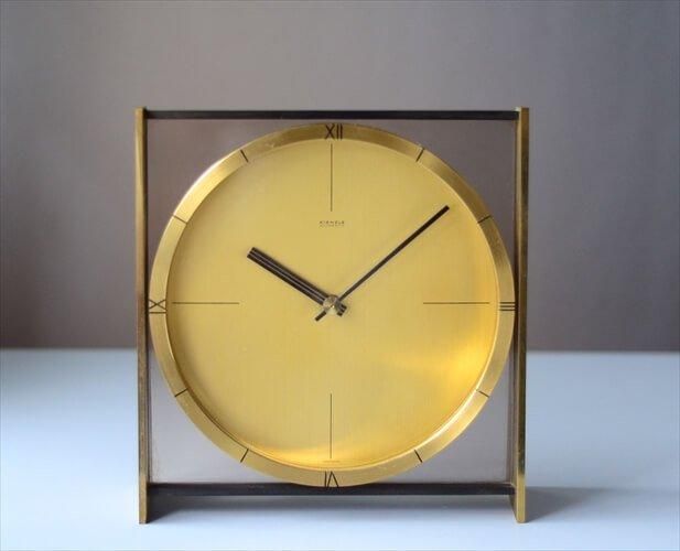 ドイツ製 KIENZLE 真鍮ガラス置き時計 ヴィンテージ