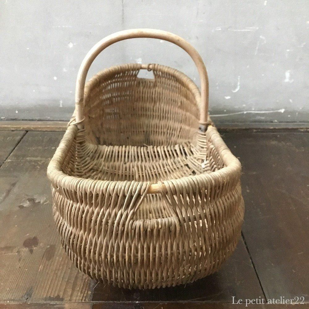 フランス アンティーク ピーナッツ型 バスケット 36.5cm