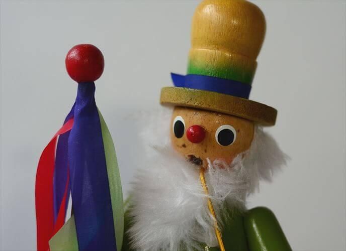 ドイツ製アンティーク木製煙出し人形 白髭モチーフ