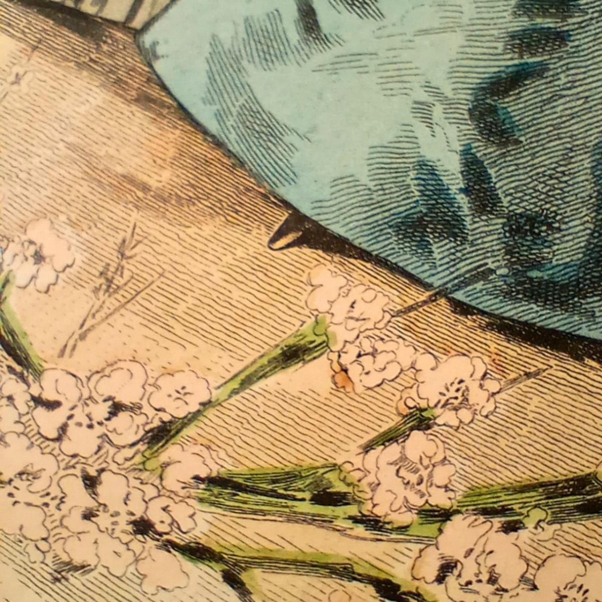 美しいアンティークモード画フランス1900年代初期」