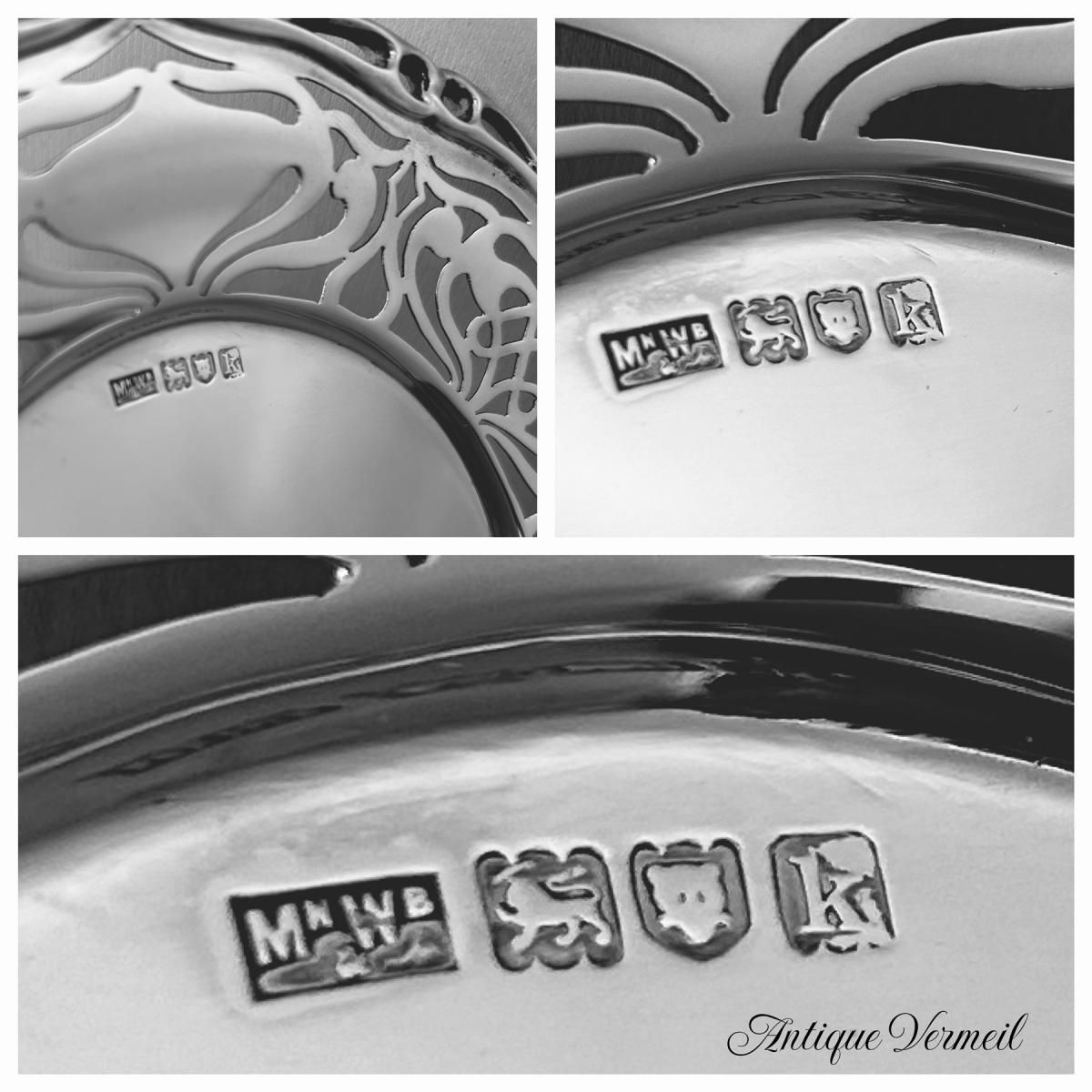 華やかな英国製アンティーク銀コンポート 1905年 Mappin&Webb