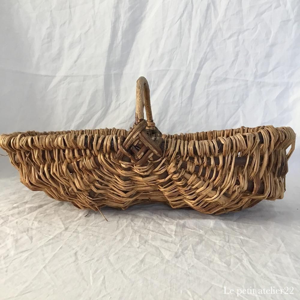 フランスアンティーク ピーナッツ型バスケット 44センチ