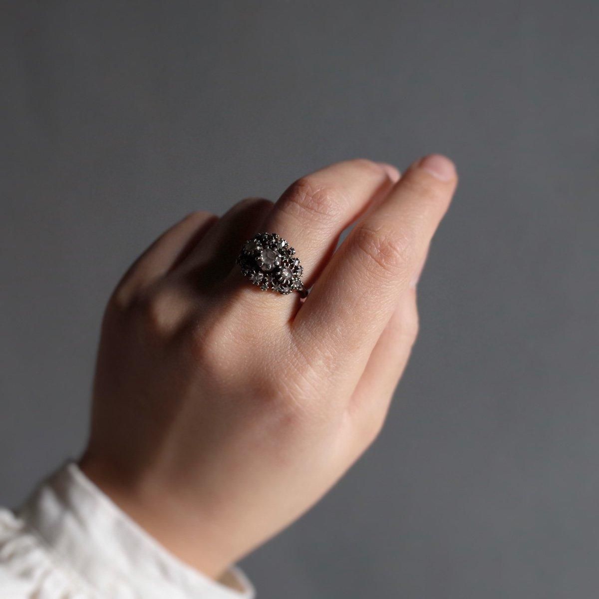 ヴィクトリアン 10金 シルバー ダイヤモンド リング（Victorian 10KYG