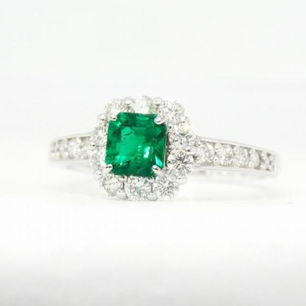 コロンビア産エメラルド ダイヤモンドリング EM 0.39ct F-1 D 0.41ct