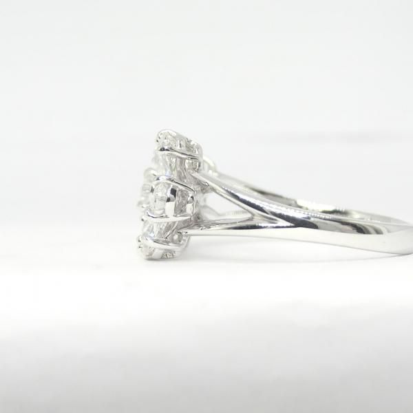 ペアシェイプダイヤモンドリング D 1.92ct E-SI2-SI1 Pt900 AGT鑑定