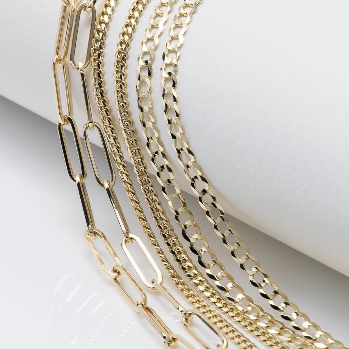 10K イエローゴールド マイアミネックレス 幅2mm 45cm-60cm KKP7455