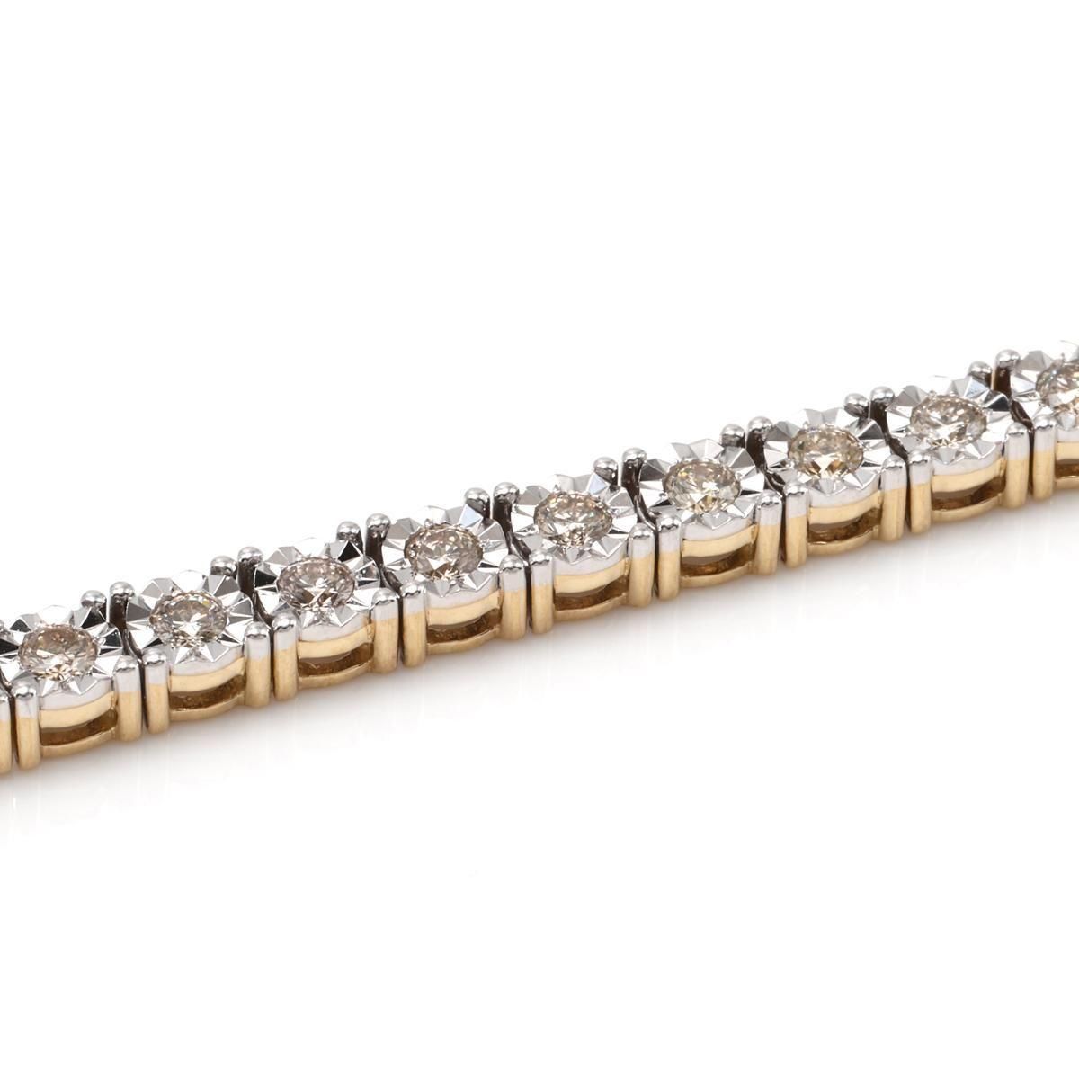 ダイヤモンド 10K イエローゴールド テニスブレスレット 幅4mm 18cm