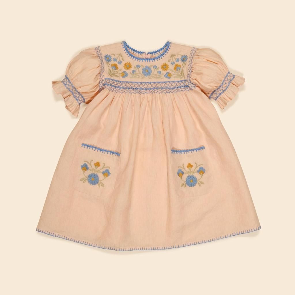 Apolina Dora Dress - Satin Pink - LILY SOURIRE インポート子供服/通販