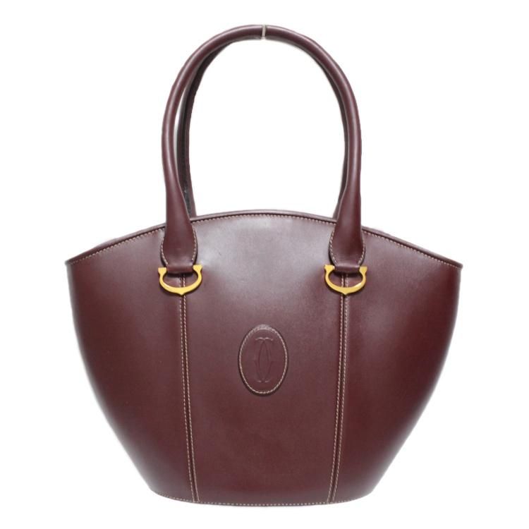 マストラインレザーハンドバッグ バケツ型 ヴィンテージ|カルティエ