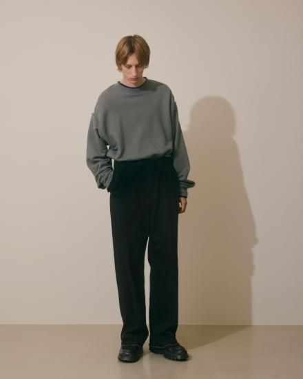 YOKE | OVERSIZED PIPING SWEAT SHIRT(CARBON BLACK) | パイピング