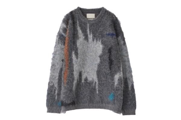YOKE | STILL JACQUARD CREWNECK(TOP GRAY) | スティルジャガード
