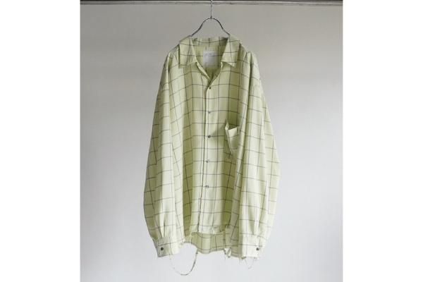 ANCELLM | アンセルム RAYON CHECK CRASH LS SHIRT(MINT) / レーヨン