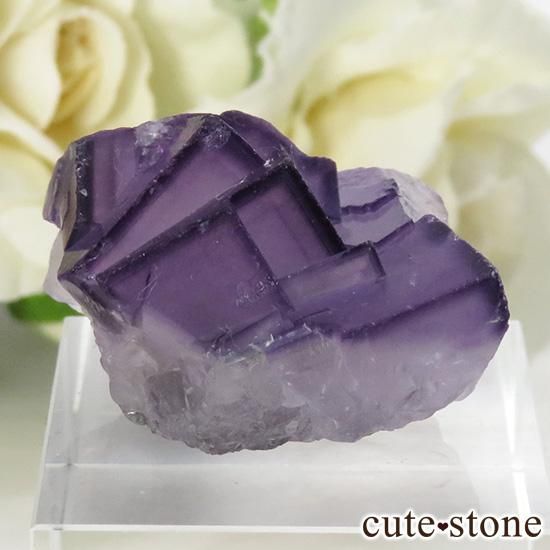 中国 雲南省産 パープルフローライトの結晶（原石） 14.6g - cute stone -