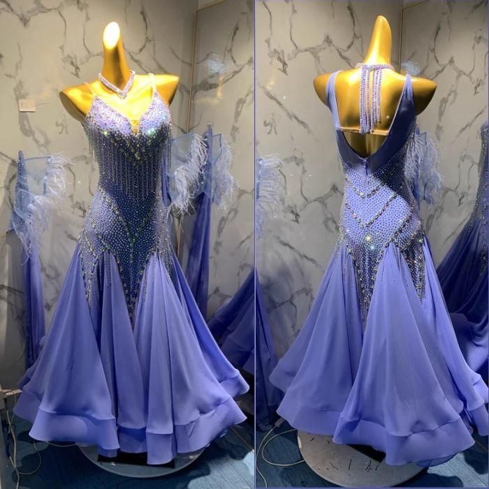 送料無料 豪華社交ダンスドレス 競技 オーダーメード スタンダード