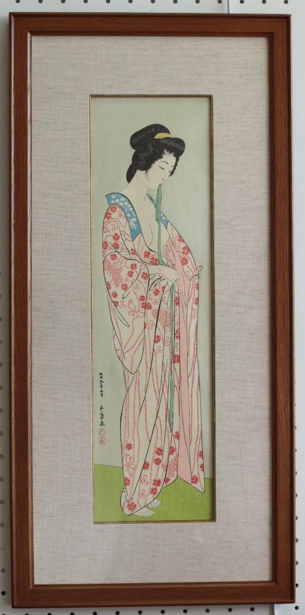 復刻木版画 橋口五葉 「長襦袢～丹青社版」 商品番号333- 絵のある