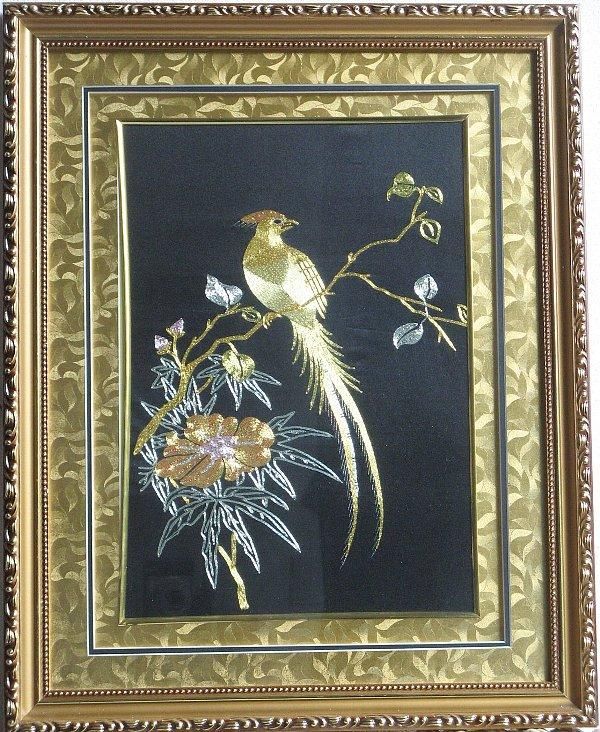 刺繍(駒繍)1021 蘇州刺繍画 - 桃花源(中国茶・茶器・インテリア雑貨)